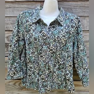 Christopher & Banks Floral Button Down